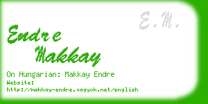 endre makkay business card